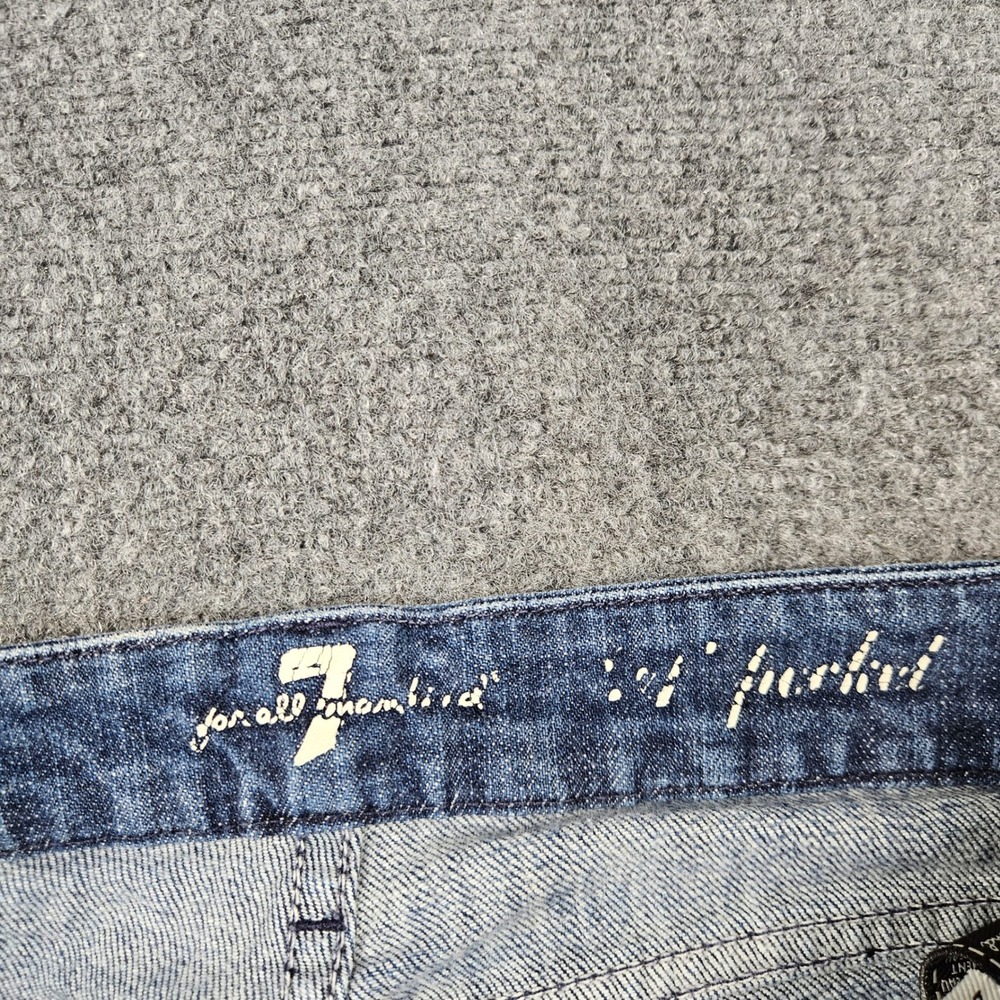 7‎ For All Mankind A Pocket Flare Jeans Medium Wash Blue Denim Size 28 Bootcut - Picture 3 of 11